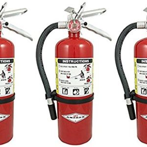 Amerex B500, 5lb ABC Dry Chemical Class A B C Fire Extinguisher (3, 7.25" W X 4.25" D X 15.25" H)