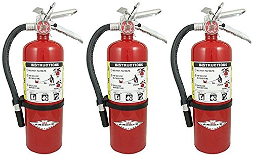 Amerex B500, 5lb ABC Dry Chemical Class A B C Fire Extinguisher (3, 7.25" W X 4.25" D X 15.25" H)