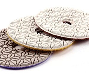 Diamond Wet 3 Steps Polishing Pad 4'' for Concrete Granite Marble Stone 100mm Resin Disc 3pcs/Set