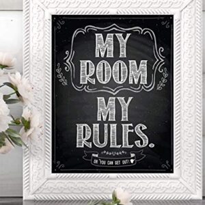 My Room My Rules - 11x14 Unframed Cool Art Print Posters for Teens - Cute Decor for Teen Room Aesthetic, Stuff for College Dorm Room Essentials - Cheap Gift Under $15