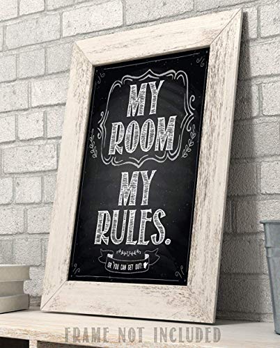 My Room My Rules - 11x14 Unframed Cool Art Print Posters for Teens - Cute Decor for Teen Room Aesthetic, Stuff for College Dorm Room Essentials - Cheap Gift Under $15