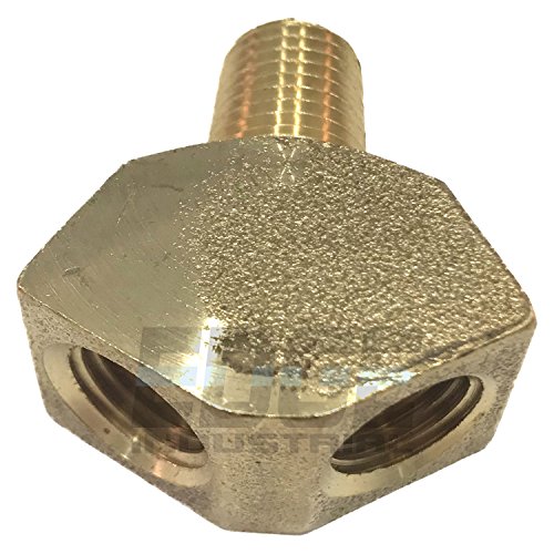 EDGE INDUSTRIAL BRASS 1/4" WYE PIPE, 1/4" MNPT x 1/4" FNPT, FUEL/AIR/WATER/OIL/GAS WOG (QTY 01)