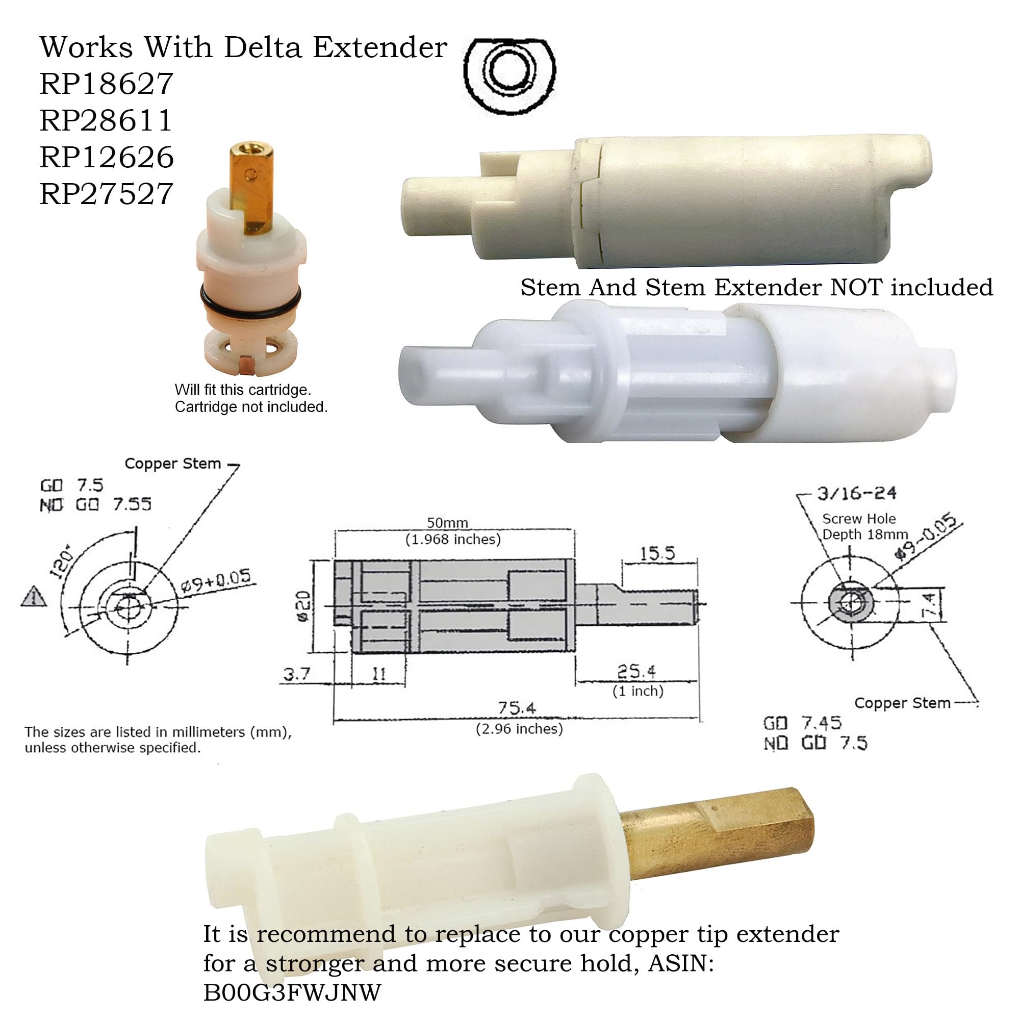 Trim Kit for 2-handle Shower Valve, Fit Delta Washerless Shower, Brushed Nickel Finish -By Plumb USA 38824