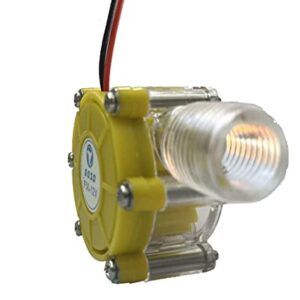 SAVEMORE4U18 10W Water Turbine Generator Micro Hydroelectric DIY LED Power DC 12V Water Flow Generator (Yellow)