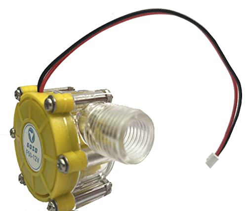 SAVEMORE4U18 10W Water Turbine Generator Micro Hydroelectric DIY LED Power DC 12V Water Flow Generator (Yellow)
