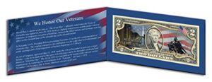 veterans day two dollar bill folder