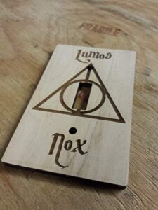 lumos nox engraved wood light switch cover (single)