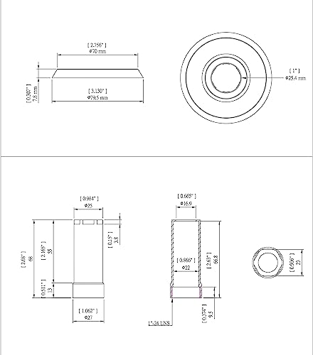 Trim Kit for 2-handle Shower Valve, Fit Delta Washerless Shower, Polished Brass Finish -By Plumb USA 38822