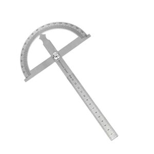xmhf 0-180 degree stainless steel protractor angle finder with 0-150mm arm measuring ruler tool