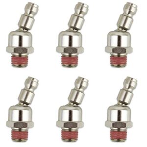 automotive swivel 1/4" npt male quick connect air tool fittings - 6 pack