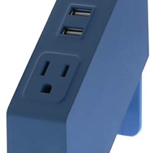 Bostitch Office Desktop Power + USB Hub, 2 USB Ports, 120V Power Outlet, Blue (KT-POWER-BLUE)