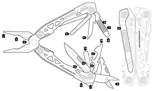 Gerber Blades 31-003345 Suspension NXT Multi-Tool Stainless Steel Handles Blister Pack