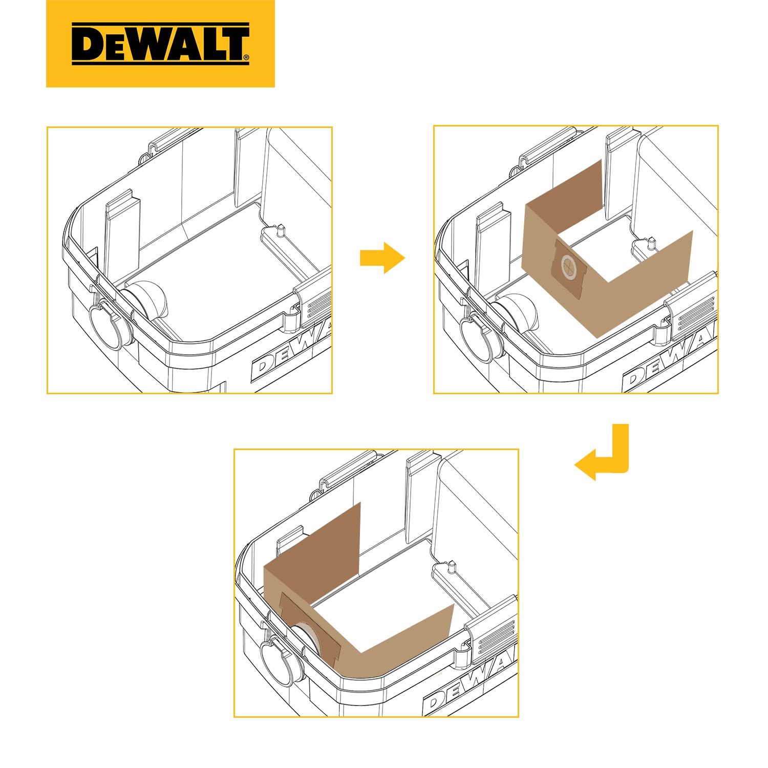 DEWALT DXVA25-4040 Dust Bag Fits for 4 Gallon Wet/Dry Vacuum Compatible with DXV04T