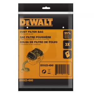 DEWALT DXVA25-4040 Dust Bag Fits for 4 Gallon Wet/Dry Vacuum Compatible with DXV04T