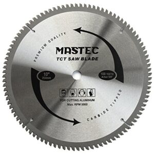 mastec 10-inch 100t carbide tooth tcg for aluminum saw blade with 5/8-inch arbor