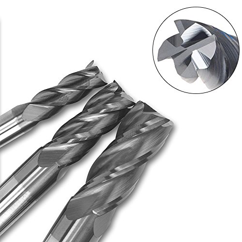 10 pcs 4-Flute End Mill Bits, AFUNTA 0.08" - 0.47" HSS CNC Straight Shank Drill Bits Cutter Tool Set for Wood Aluminum Steel Titanium