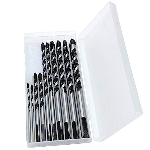 Masonry & Concrete Drill Bit Set (10 Pack in 1/8", 1/4", 5/16", 3/8", and 1/2") Carbide Tipped to Easily Cut Through Brick, Cement, Ceramic Pots, Stucco, Cinderblock, & More