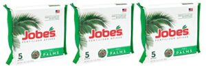 jobe's palm tree fertilizer spikes 10-5-10 time release fertilizer for all outdoor palm trees, 5 spikes per package (3)