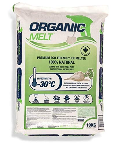 Eco Solutions Organic Melt Premium Granular Ice & Snow Melt - Pet Friendly, Plant and Concrete Safe Beet Deicer - 10kg Bag (22 lbs) (1)