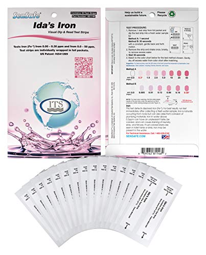 Industrial Test Systems 481146 Sensafe Iron (Ida's) Water Test Strips 30 Pack