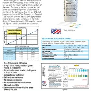 Industrial Test Systems 481025 SenSafe® Chlorine 2 (EPA FC/pH) Test Strips