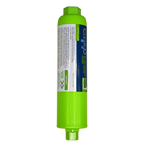 Clear2o CRV2001 RV Inline Water Filter - Reduces Contaminants, Bad Taste, Odors, Chlorine and Sediment in Drinking, Cleaning, Showering Water (Green)