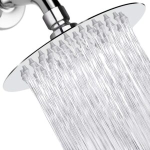 nearmoon rain shower head, ultra-thin design-pressure boosting, awesome some experience, high pressure high flow stainless steel rainfall shower head (6 inch,chrome finish)