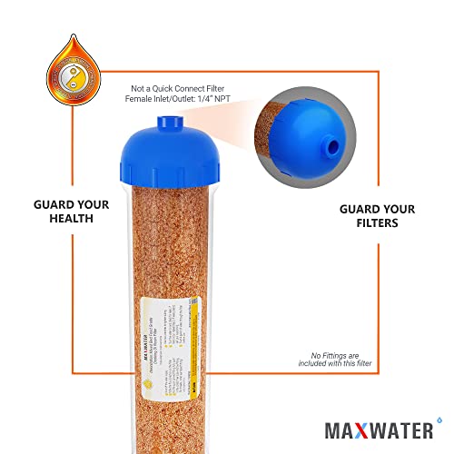 Max Water Mixed Bed Ion Exchange RODI Aquarium Filter Resin Replacement Cartridge, Compatible with 10" Drinking Reverse Osmosis Water Filtration System