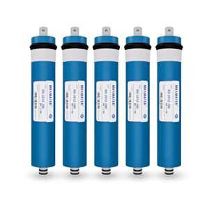 max water – 5 pack 100 gpd membrane reverse osmosis membrane – ro membrane 100 gpd water filter replacement fits under sink reverse osmosis drinking water purifier system