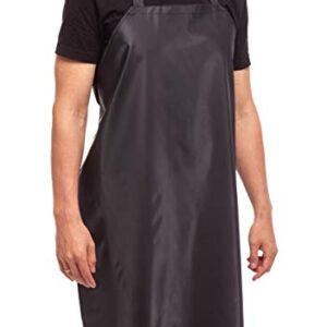 Aulett Home Waterproof Rubber Vinyl Apron Black - 35" Heavy Duty Dishwasher Apron - Stay Dry When Dishwashing, Lab Work, Butcher, Dog Grooming, Cleaning Fish - Industrial Chemical Resistant Plastic