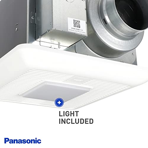 Panasonic FV-0511VKSL2 WhisperGreen Select Ventilation Fan with Light and Speed Controls, 50-80-110 CFM, Quiet Energy Star Certified Ceiling Mount Bathroom Fan with Pick-A-Flow Airflow Technology