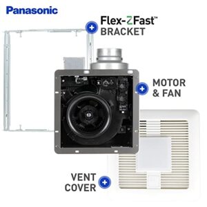 Panasonic FV-0511VKSL2 WhisperGreen Select Ventilation Fan with Light and Speed Controls, 50-80-110 CFM, Quiet Energy Star Certified Ceiling Mount Bathroom Fan with Pick-A-Flow Airflow Technology