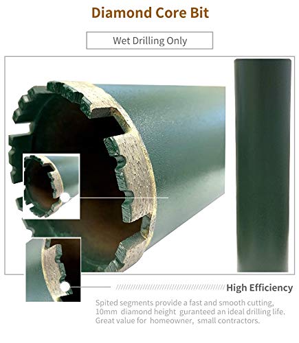 ALSKAR DIAMOND ADCSB 2.5 Inch Wet Concrete Diamond Core Drill Bit for Concrete Stone Granite Marble (2.5")