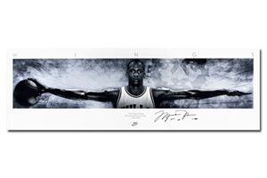 michael jordan autographed & inscribed 2009 hof chicago bulls 20th anniversary nike wings concept poster edition 76x28 panoramic photo - unframed and limited to 123