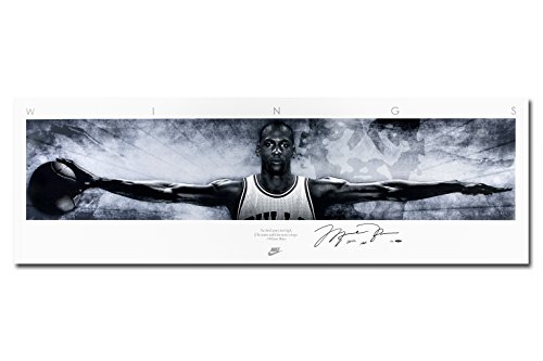 Michael Jordan Autographed & Inscribed 2009 HOF Chicago Bulls 20th Anniversary Nike Wings Concept Poster Edition 76x28 Panoramic Photo - Unframed and Limited to 123