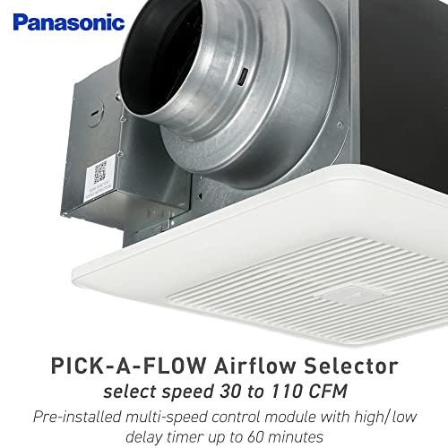 Panasonic FV-0511VKS2 WhisperGreen Select Ventilation Fan with Speed Controls, 50-80-110 CFM, Quiet Energy Star Certified Fan