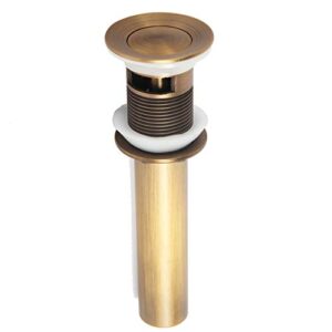 wellsum bathroom toilet antique solid brass pop up drain sink drain faucet stopper small pop with overflow