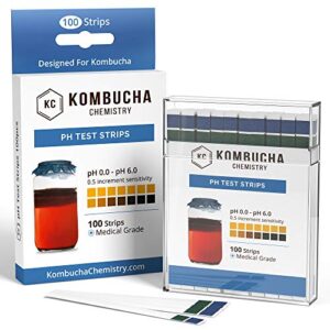 ph test strips for kombucha brewing 0-6 (0.5 intervals) 100pc kit