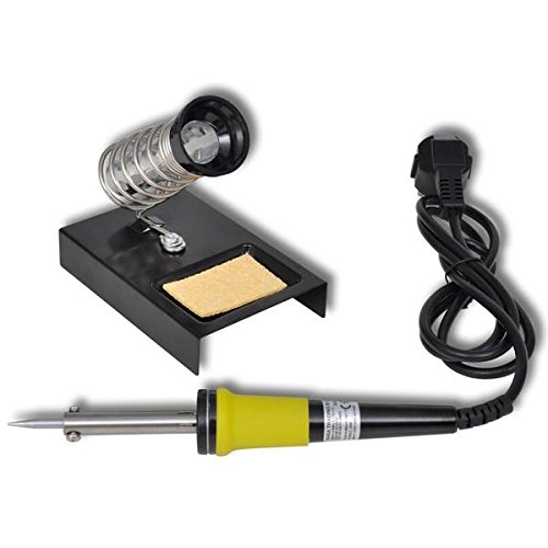 MIYAKO 25 Watt Soldering Iron with Heavy Duty Mica Heater, High-Performance Pencil Style Welder with Plastic Handle, Rubber Holder for Heat Dissipation and Replaceable Tip, Fast Stable Heat Up (74B25)
