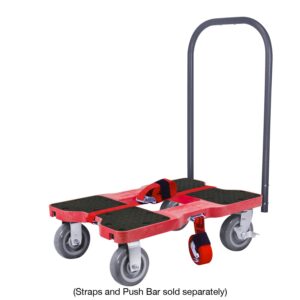 SNAP-LOC 1800 LB Super-Duty Dolly RED (USA!) with Steel Frame, 6 inch Casters and Optional E-Strap Attachment