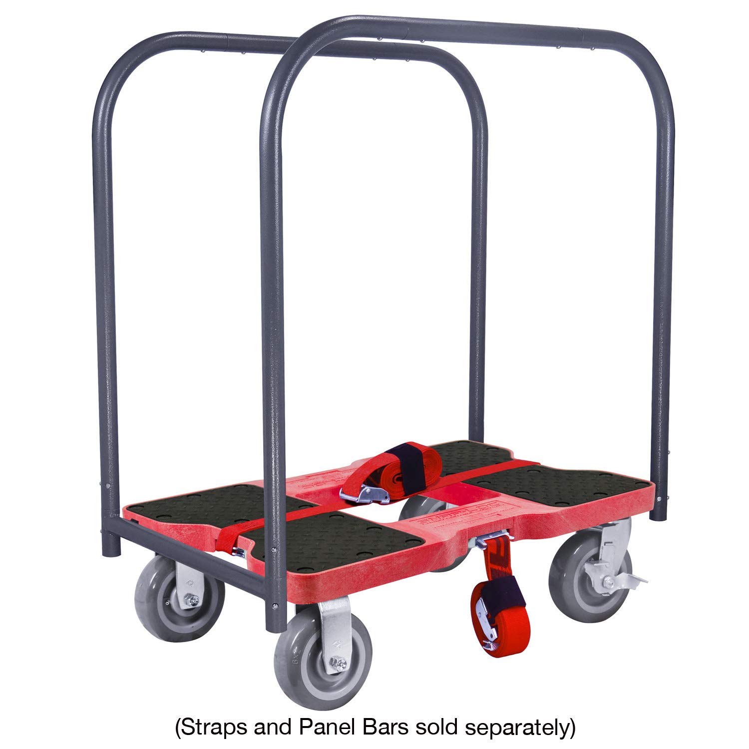 SNAP-LOC 1800 LB Super-Duty Dolly RED (USA!) with Steel Frame, 6 inch Casters and Optional E-Strap Attachment