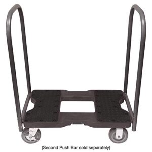 SNAP-LOC 1800 LB Super-Duty Push CART Dolly Black with Steel Frame, 6 inch Casters, Push Bar and Optional E-Strap Attachment