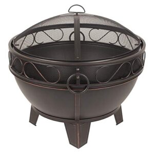 ghp group ofw295r bellora fire pit, rubbed bronze