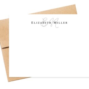 Monogram and Modern Personalized Stationery Note Cards with Envelopes