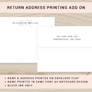 Monogram and Modern Personalized Stationery Note Cards with Envelopes