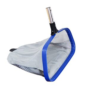 POOLWHALE Pool Leaf Rake with Double Layer Deep-Bag, Professional Skimmer Heavy Duty Mesh Net, Commercial Size(Plastic Tab at The Bottom for Assisting When You Empty The Net)