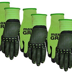 MidWest Gloves & Gear 93P03-SM-AZ-6 Max Grip Packs, 3 Pair, Ladies Green