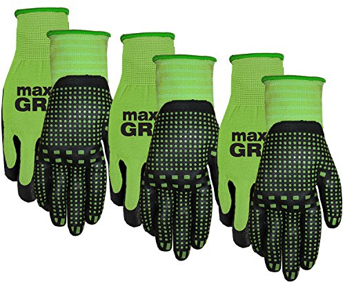 MidWest Gloves & Gear 93P03-SM-AZ-6 Max Grip Packs, 3 Pair, Ladies Green