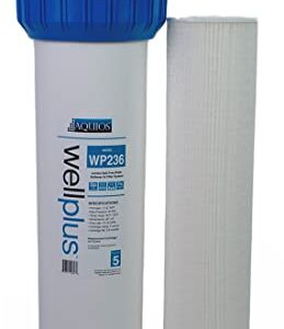 Aquios® WellPlus™ WP236 Jumbo Salt Free Water Softener & Filter System - Prevents Calcium Scale & Iron - Removes Sediment, Rust, Dirt - High Flow Rate - Built in by-Pass & Shut Off Valve