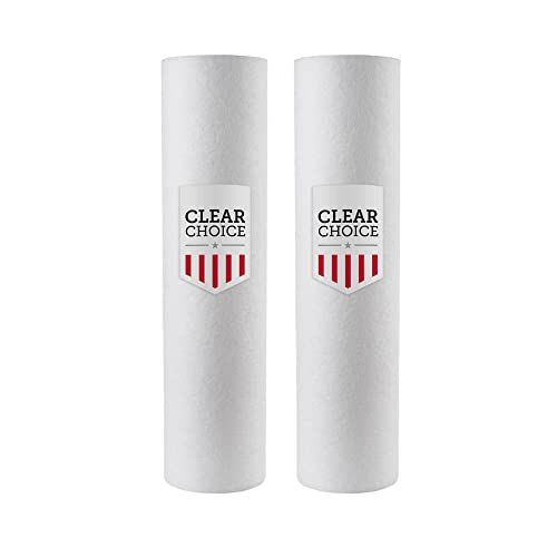 Clear Choice Sediment Water Filter 10 Micron 10 x 2.50" Water Filter Cartridge Replacement 10 inch RO System EC110 EV9534-12 EV9534-40, 155015-43 P10, 2-Pk